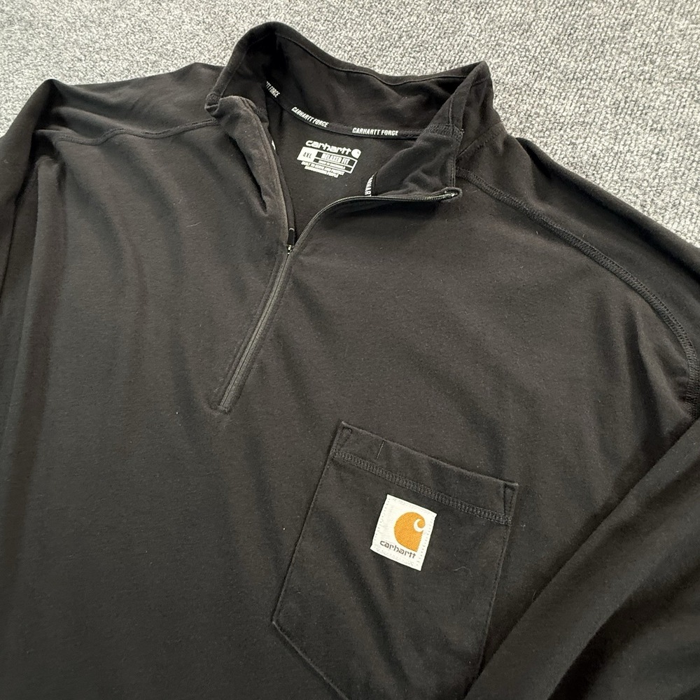 Carhartt Force Mens 4XL Black 1/4 Zip Pullover 104255 N04 Relaxed Fit